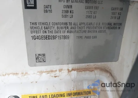 2011 Buick Lacrosse Cxs z USA, uszkodzony, nr VIN 1G4GE5ED2BF197869